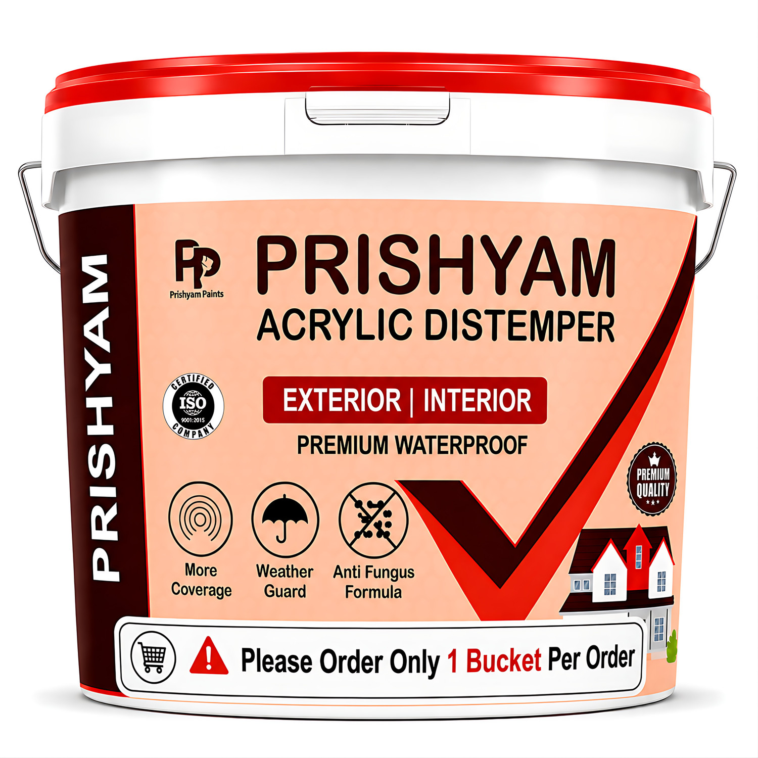 Image of Prishyam Acrylic Distemper with Smooth Finish, High Coverage & Budget-Friendly White Distemper Wall Paint