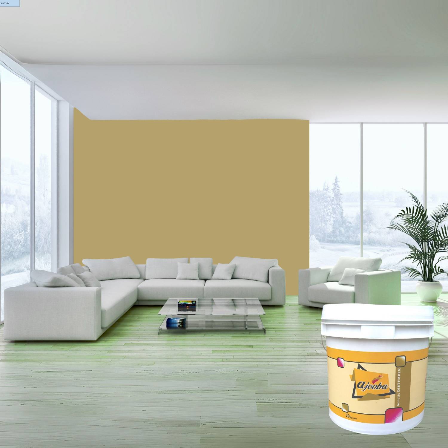 Ajooba Premium Acrylic Distemper Smooth Matte Finish Applied on Interior Cement Plaster ,Ceilings, Asbestos Sheets, Concrete as a Top Coat Finish IVORY Distemper Wall Paint