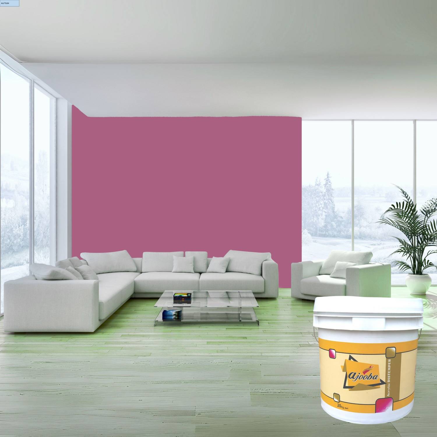 Ajooba Premium Acrylic Distemper Smooth Matte Finish Applied on Interior Cement Plaster ,Ceilings, Asbestos Sheets, Concrete as a Top Coat Finish GULABI Distemper Wall Paint