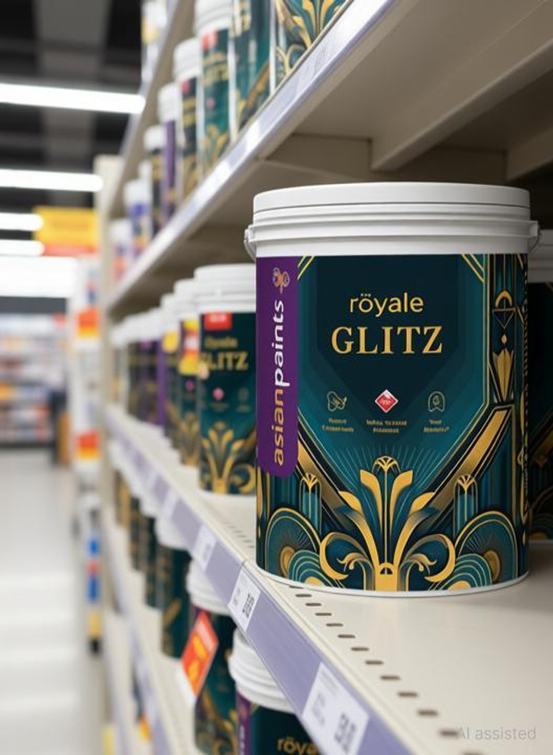 Image of Asian Paints Royal Glitz 10L Ultra Luxury Emulsion White Emulsion Wall Paint