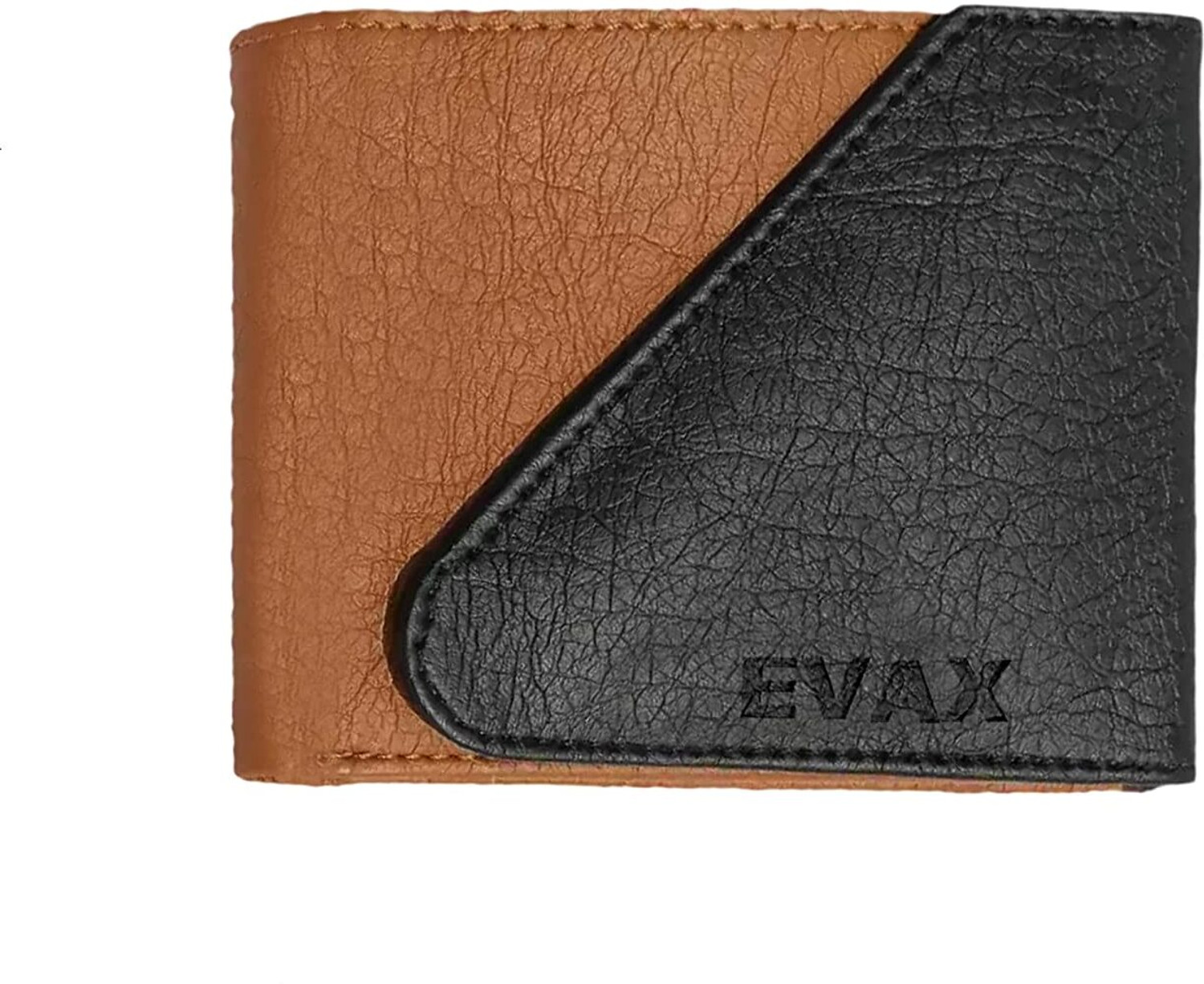 Image of Evax Men Casual Black Genuine Leather Wallet (7 Card Slots, Pack of 2)
