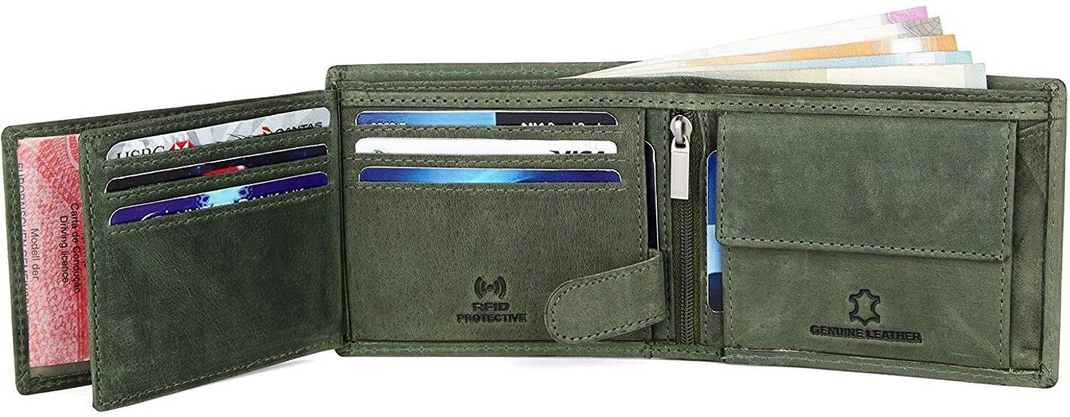 WILDHORN Men Green Leather Wallet - Image 4