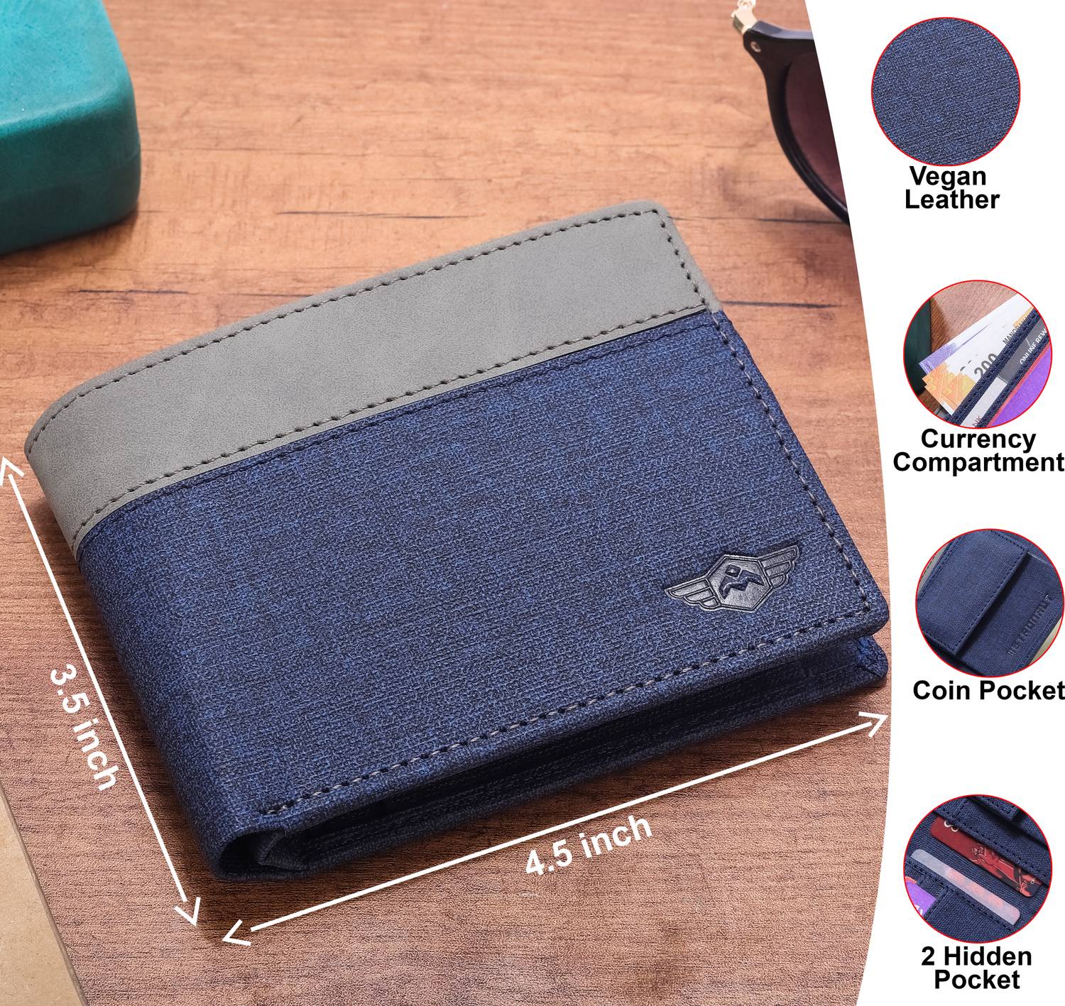 METRONAUT Men Blue Artificial Leather Wallet - Image 3