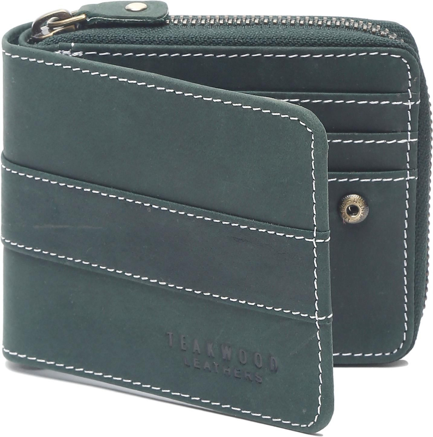 Image of Teakwood Leathers Men Casual Green Genuine Leather Wallet