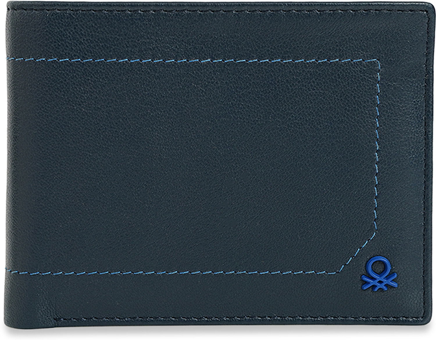 Image of United Colors of Benetton Men Blue Genuine Leather Wallet