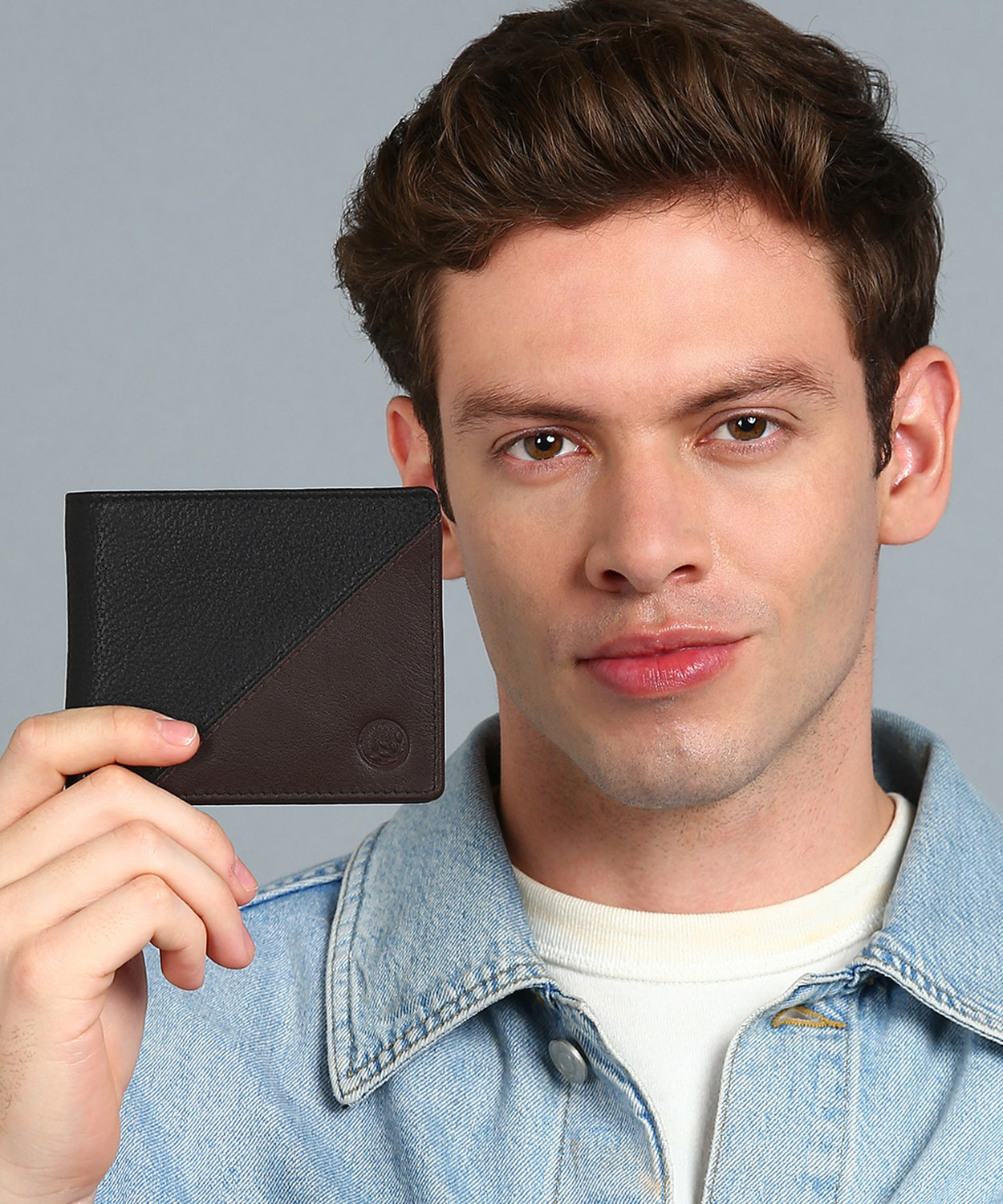 Image of WOODLAND Men Casual Black, Brown Genuine Leather Wallet