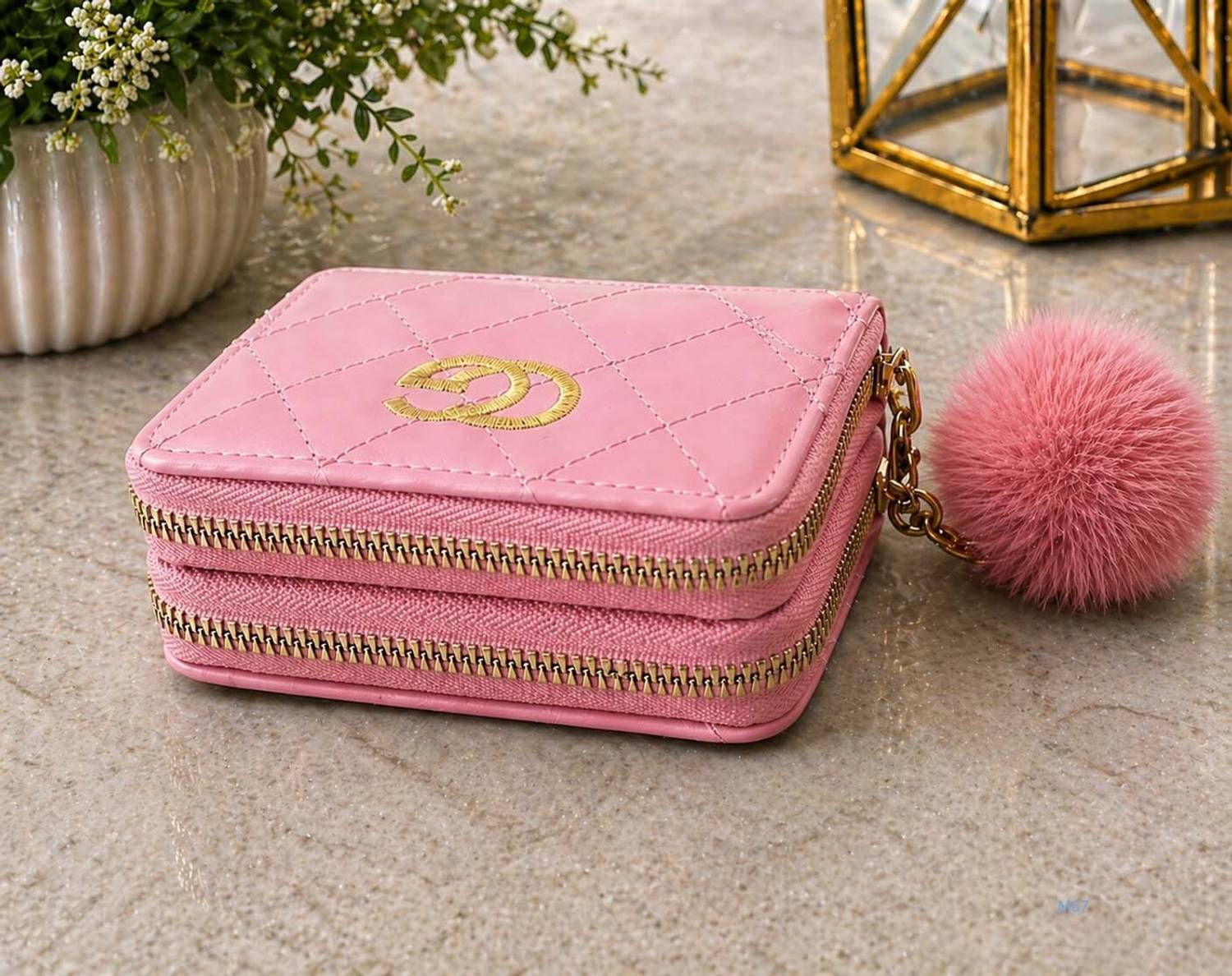 Atrani Women Formal Pink Artificial Leather Wrist Wallet