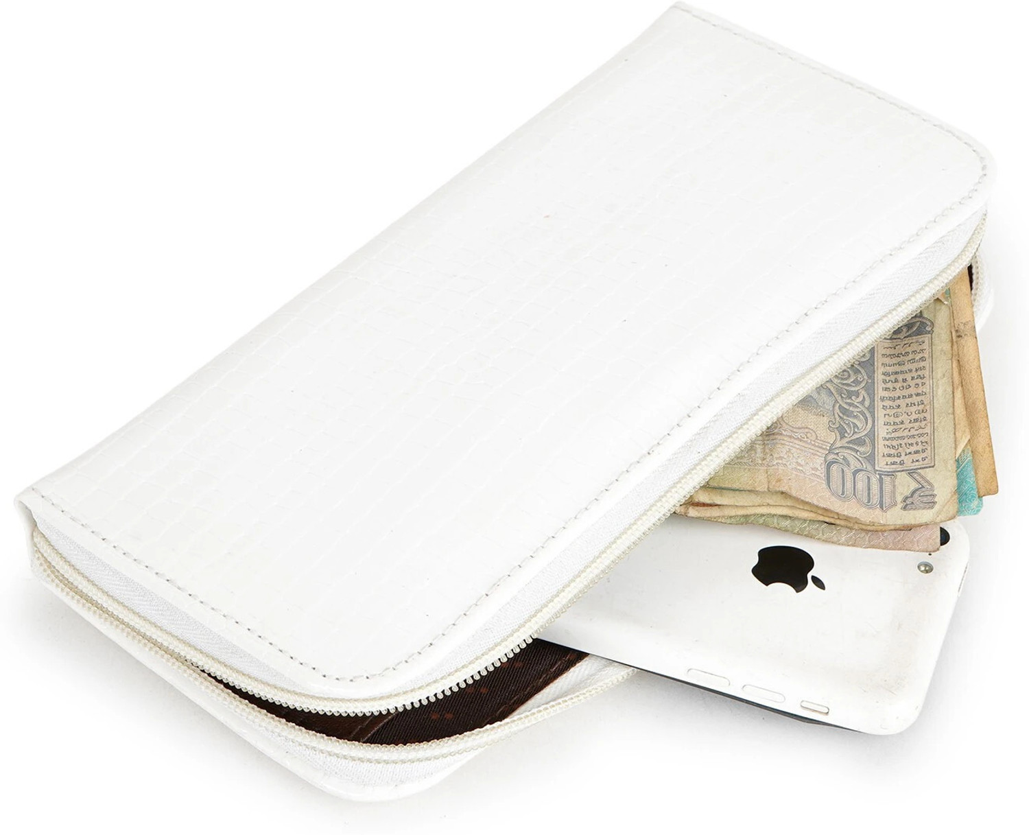 Image of QNS Women Casual, Ethnic, Evening /Party, Formal, Travel, Trendy White Artificial Leather Wallet