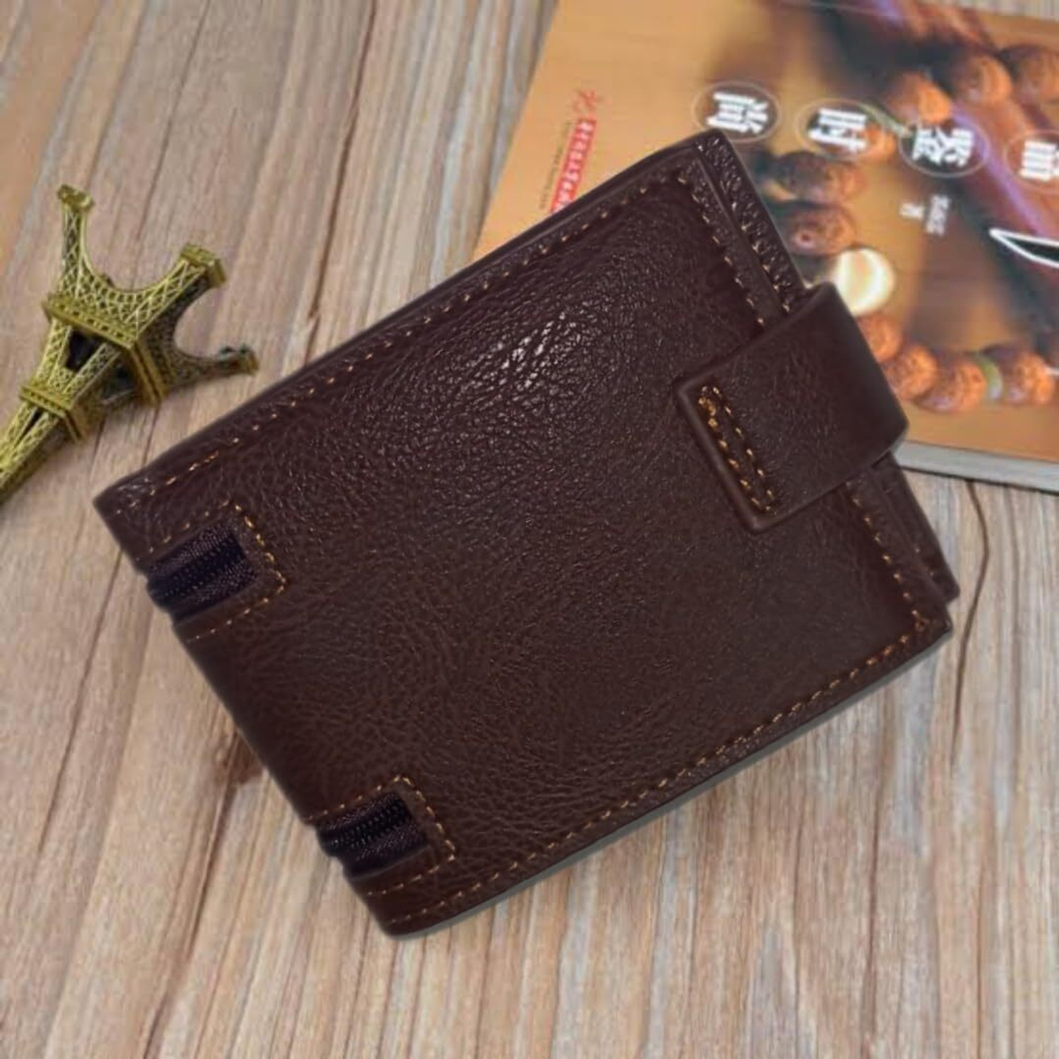 Image of DASNATHSTORE Men Brown Genuine Leather Wallet