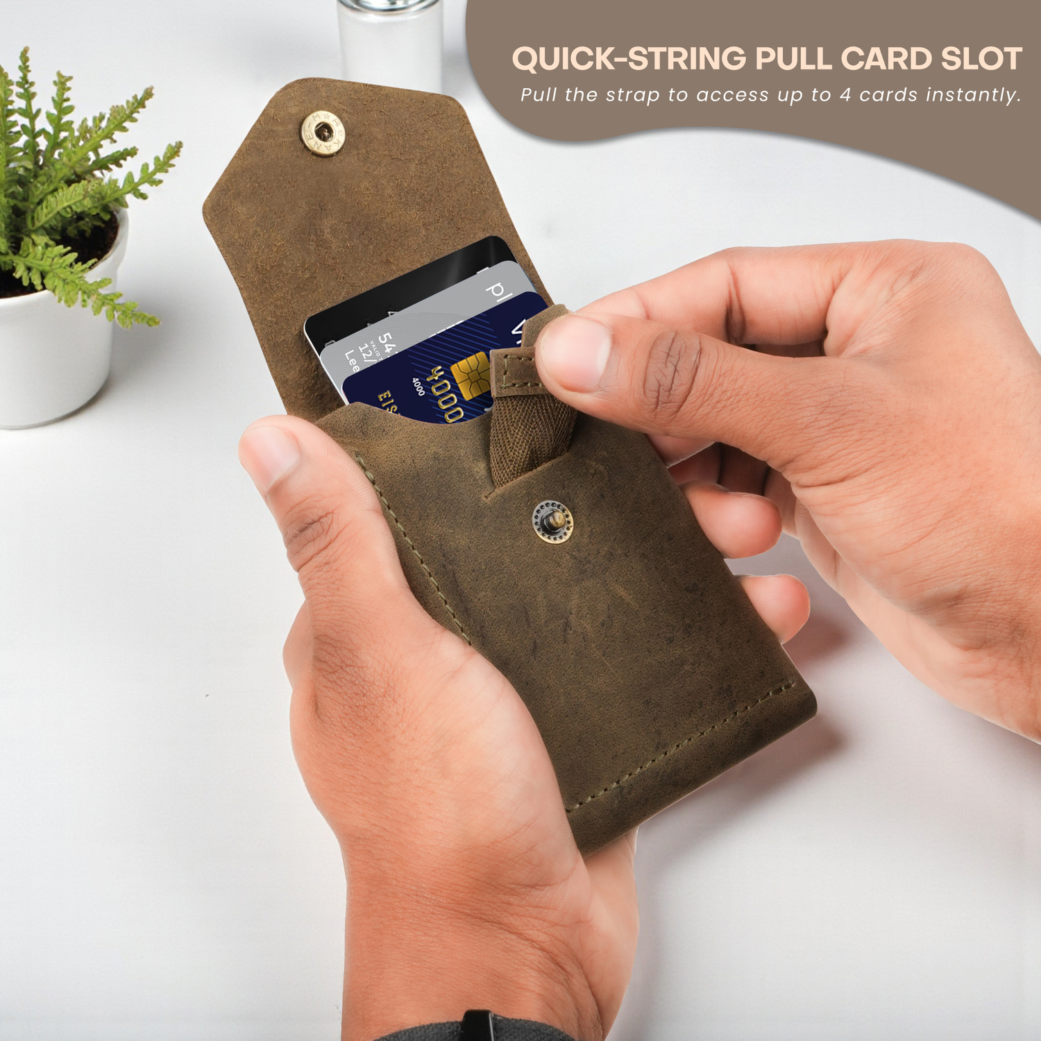 Image of thewalletstore Men Formal, Travel, Trendy Green Genuine Leather Wallet