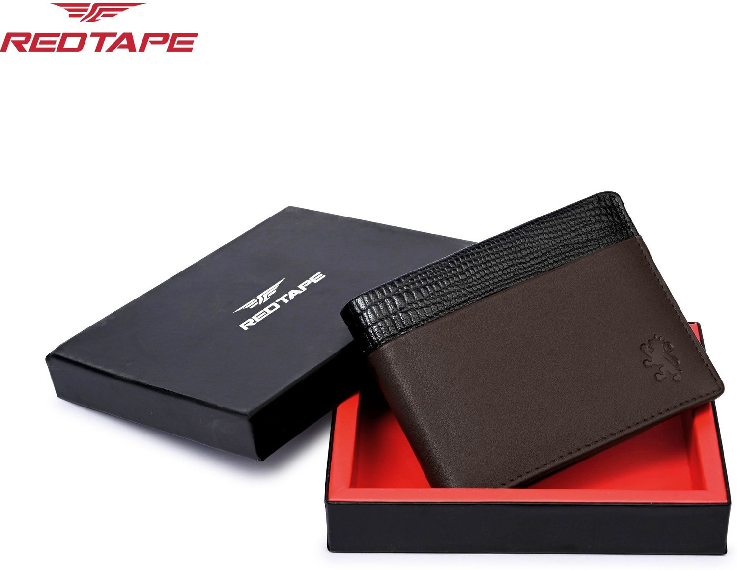 Image of RED TAPE Men Casual, Formal Brown, Black Genuine Leather RFID Wallet (9 Card Slots)