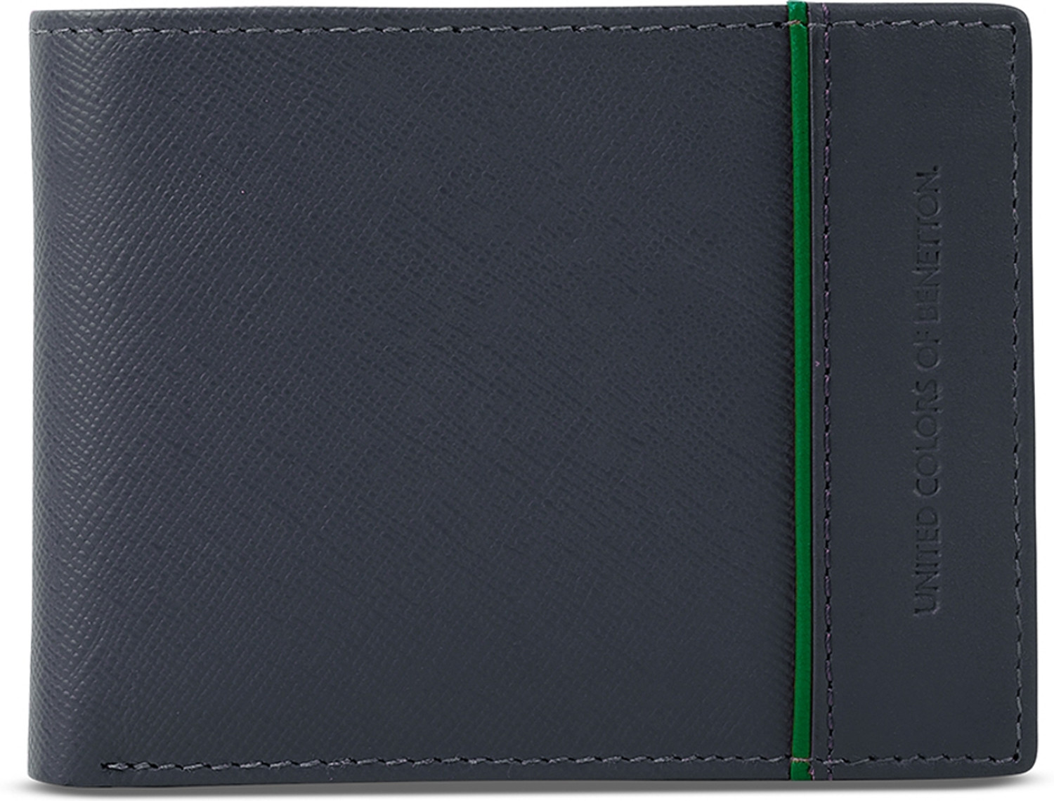 Image of United Colors of Benetton Men Casual Blue Genuine Leather RFID Wallet (4 Card Slots)