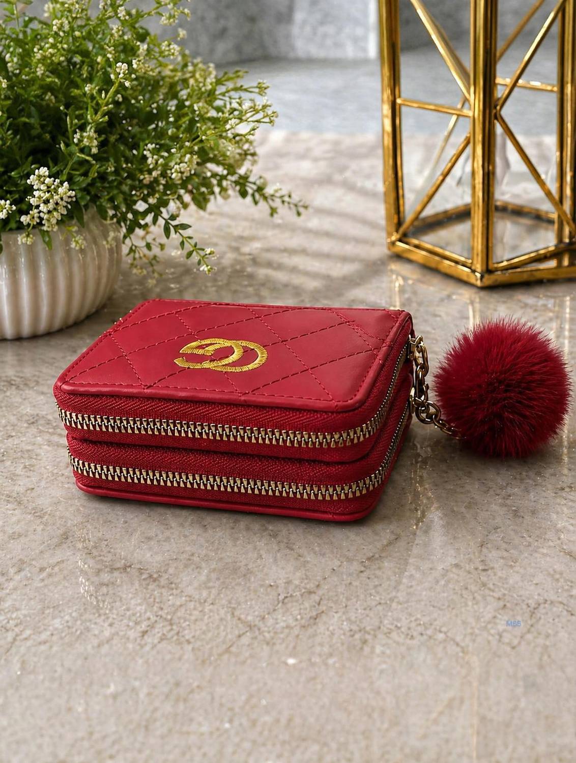 Atrani Women Formal Red Artificial Leather Wrist Wallet