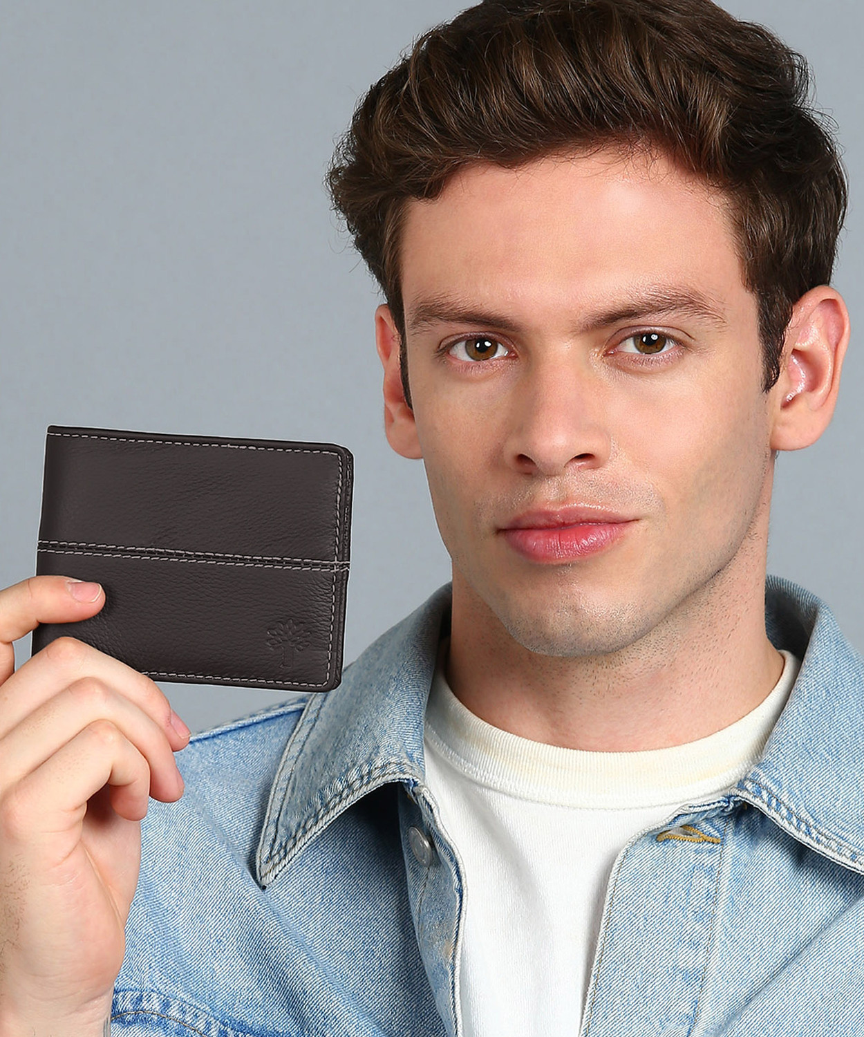Image of WOODLAND Men Casual Brown Genuine Leather Wallet