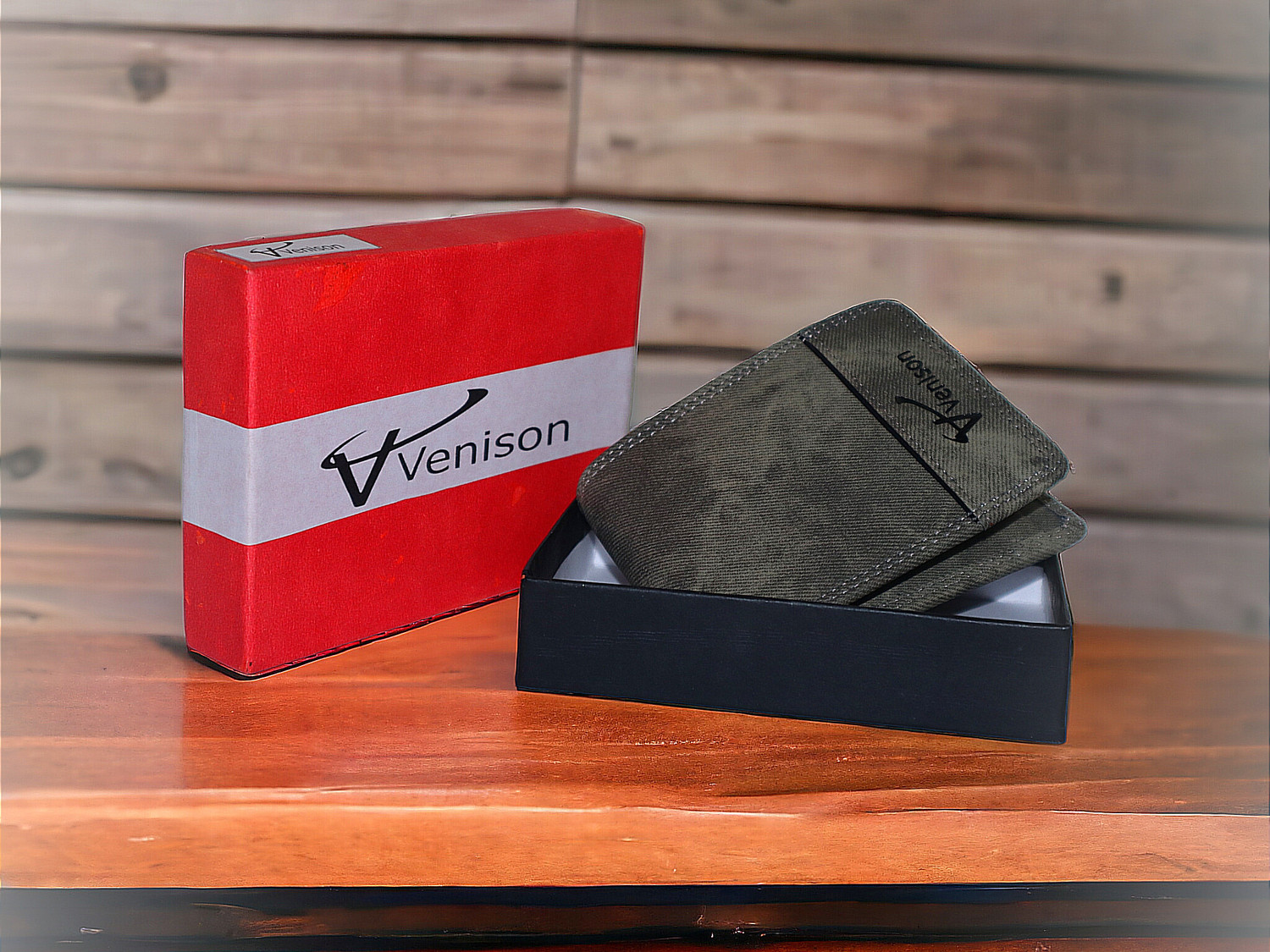 Image of VENISON Men Casual, Evening /Party, Formal, Travel, Trendy Green Artificial Leather Wallet
