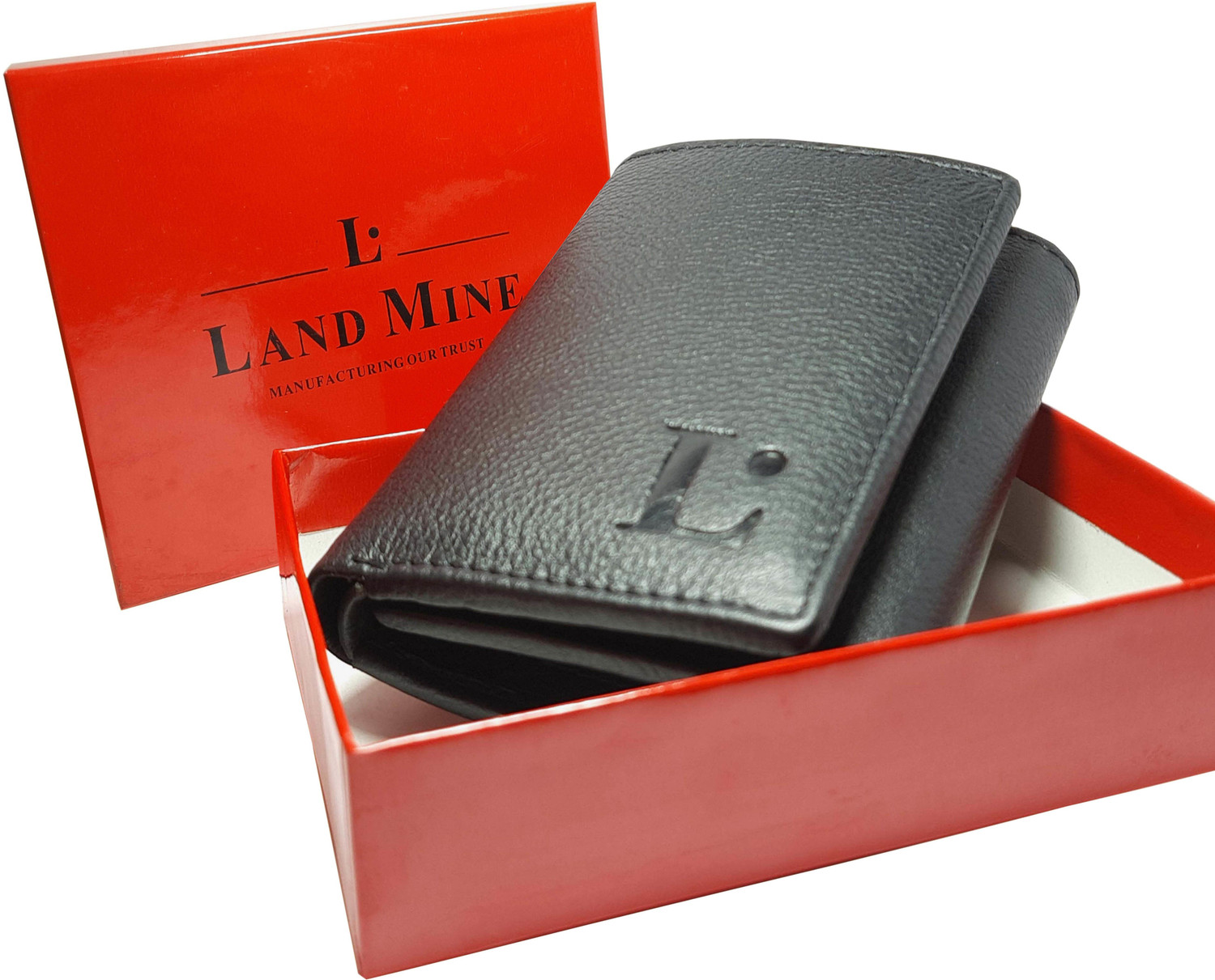 Image of Landmine Men Trendy, Formal Black Genuine Leather Wallet
