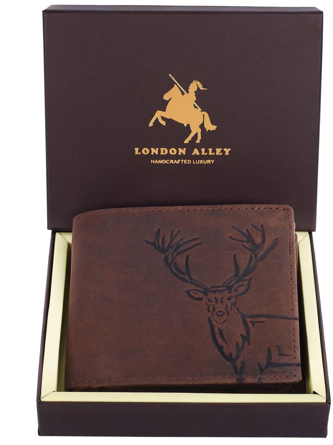 LONDON ALLEY Men Casual Brown Genuine Leather Wallet