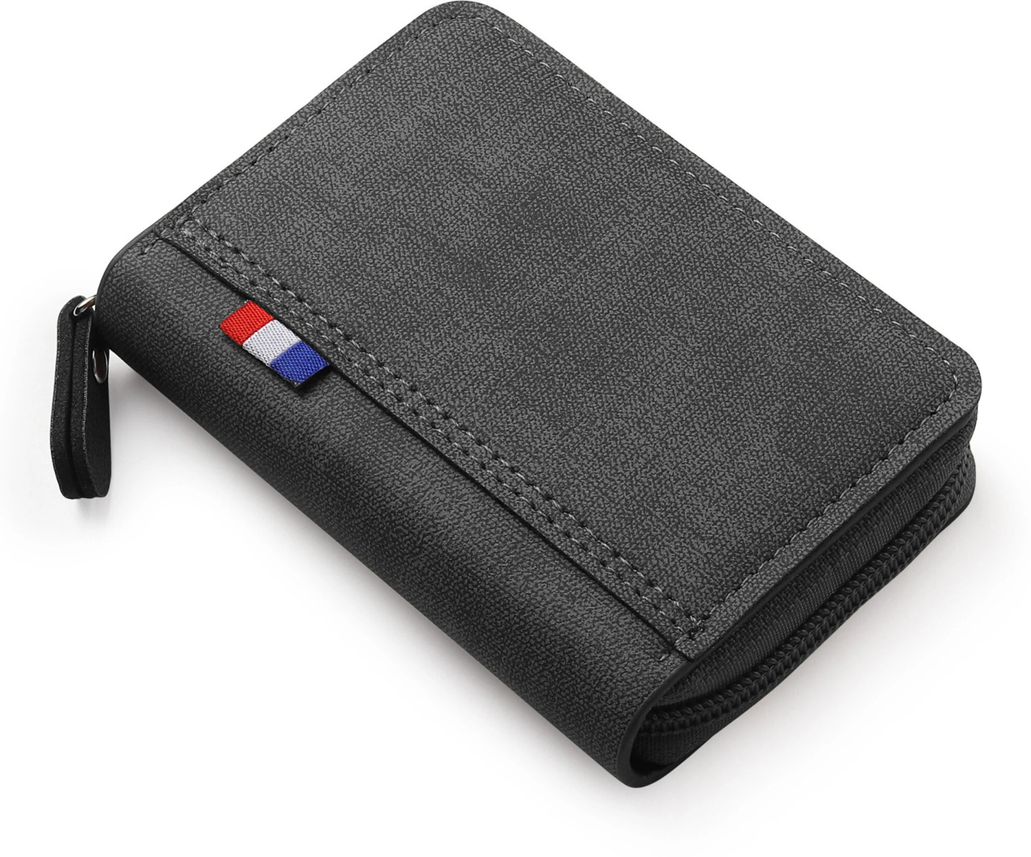 Image of HAMITION CADDRE Men & Women Grey Genuine Leather Card Holder