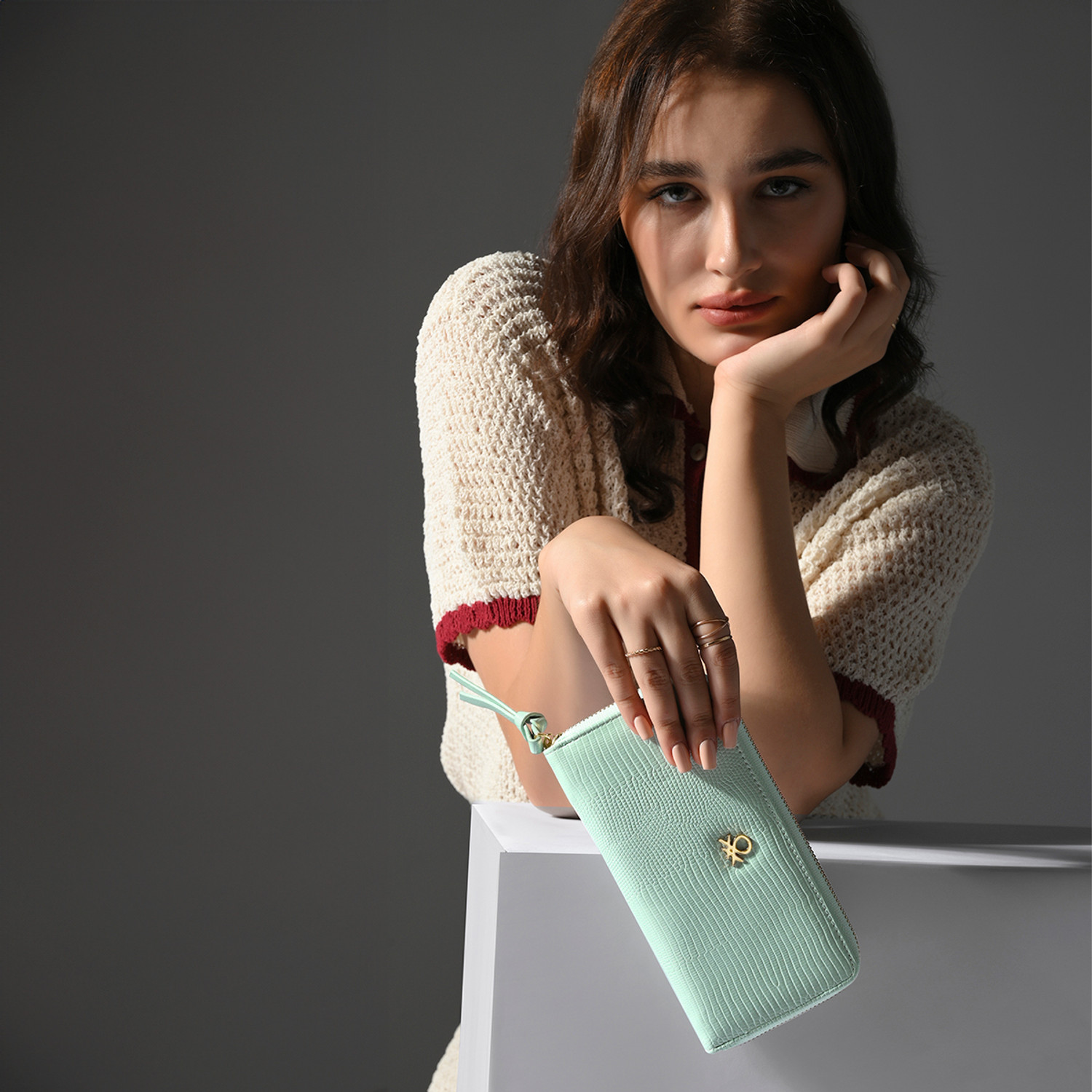 Image of United Colors of Benetton Women Green Genuine Leather Wallet