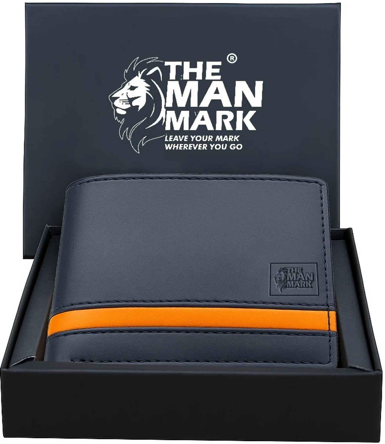 Image of The Man Mark Men Casual, Formal Blue Genuine Leather Wallet