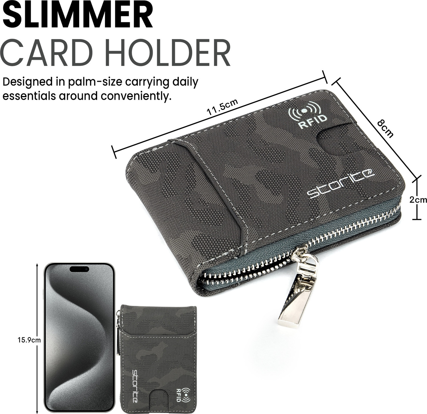 Image of STORITE Men & Women Casual, Formal, Travel, Trendy Grey Artificial Leather Card Holder