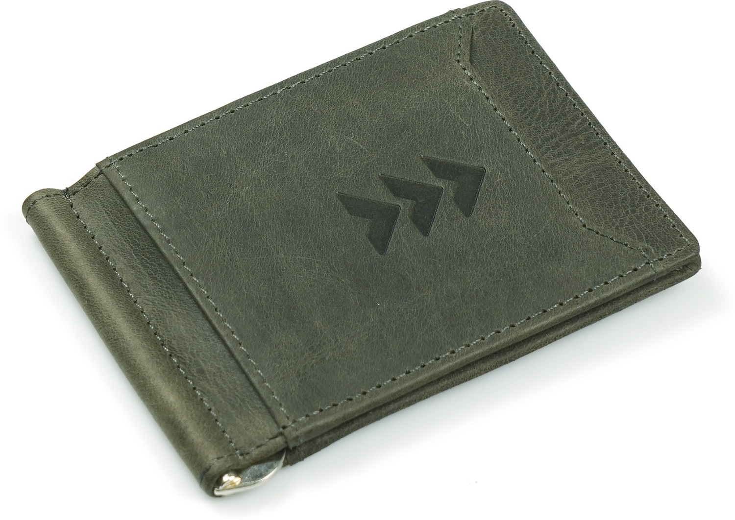Image of Gilmore Oak Men Travel Green Genuine Leather Money Clip
