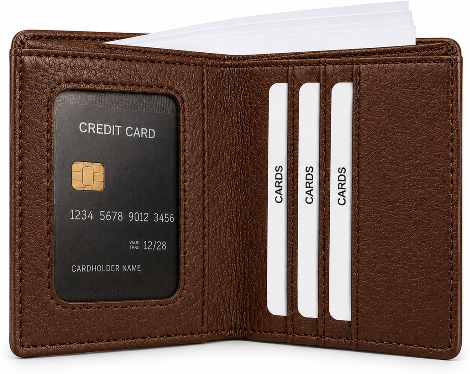 Image of Velbero Men Casual, Ethnic, Evening /Party, Formal, Travel, Trendy Brown Artificial Leather Card Holder