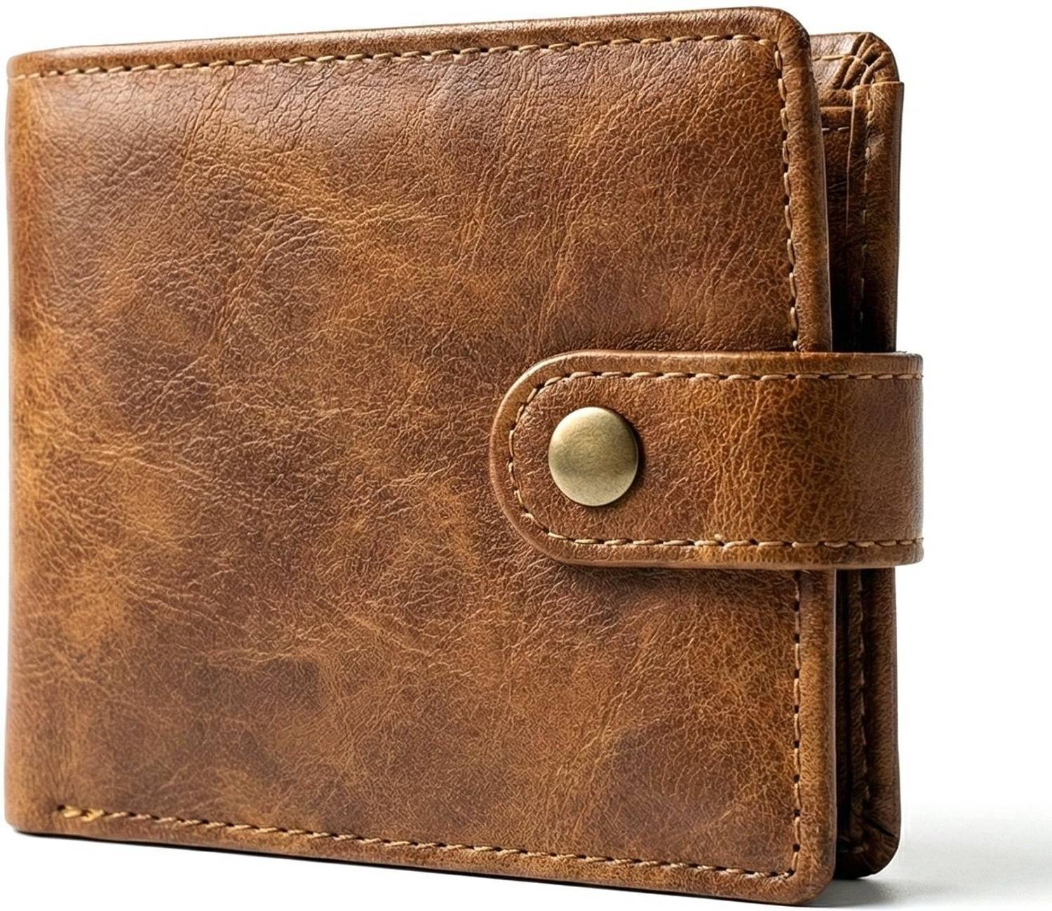 Al-hikma Boys Travel, Trendy Brown Genuine Leather Wallet
