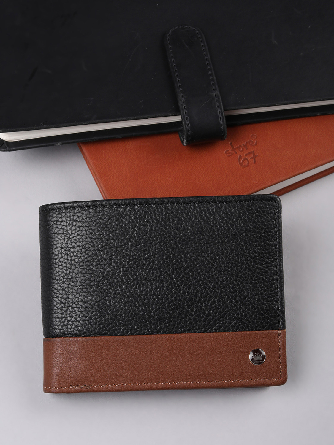 Image of LOUIS PHILIPPE Men Formal, Casual Black, Tan Genuine Leather Wallet