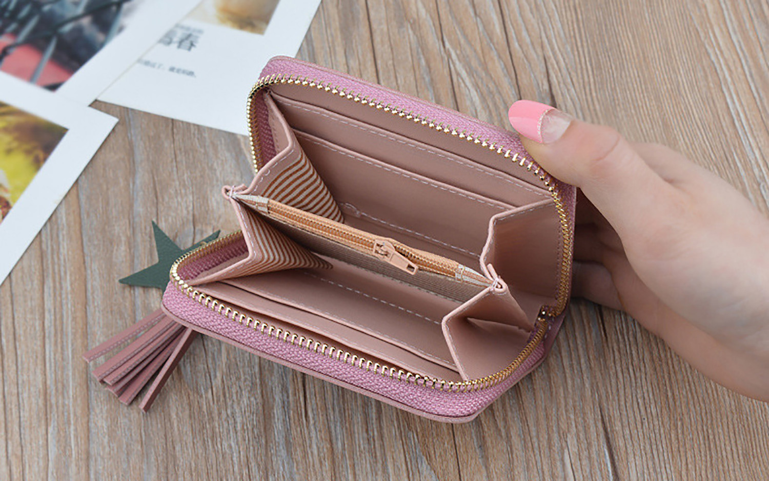 Image of valerie Women Casual Grey Artificial Leather Card Holder