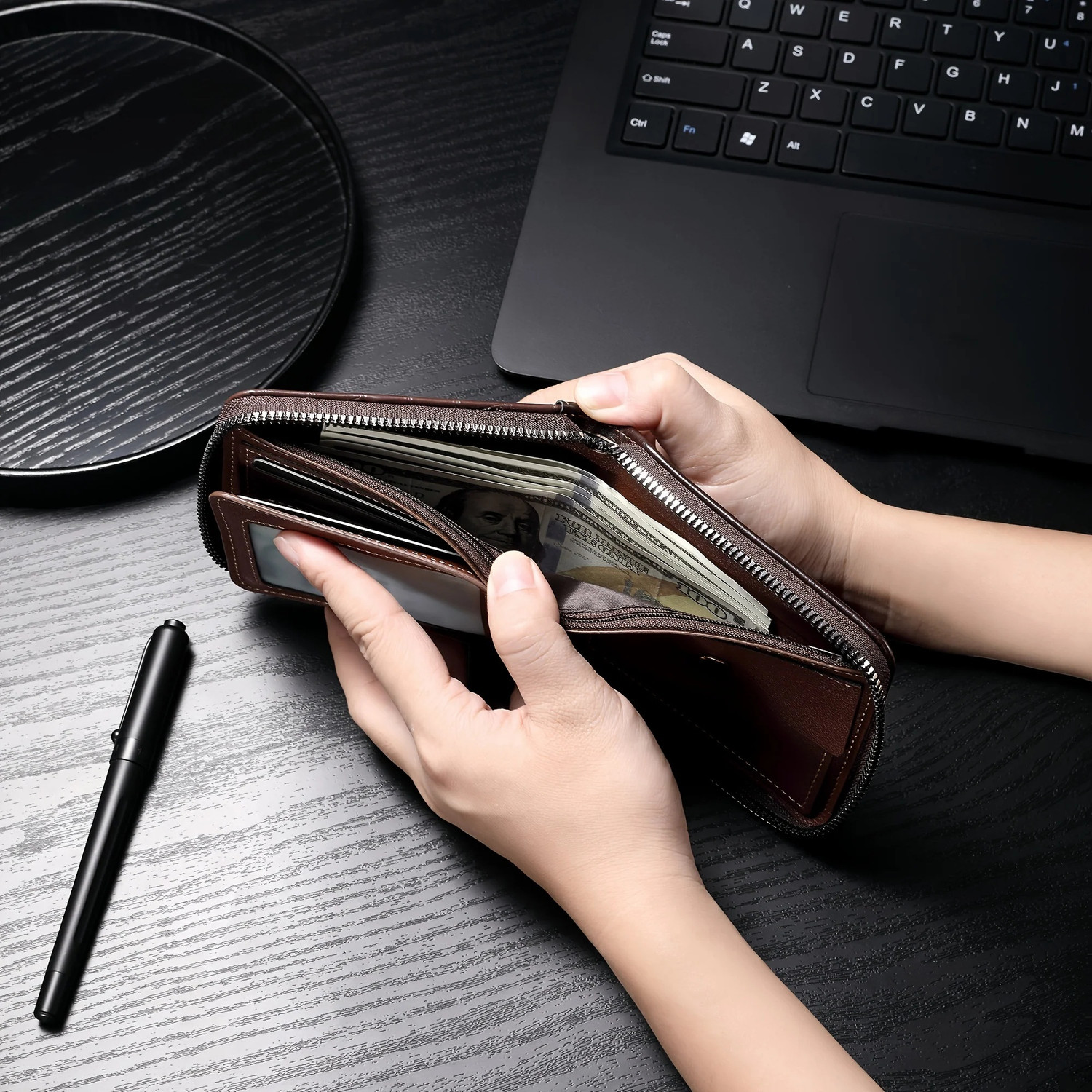 Image of Tom Paris Women Casual Brown Genuine Leather Wallet (3 Card Slots)