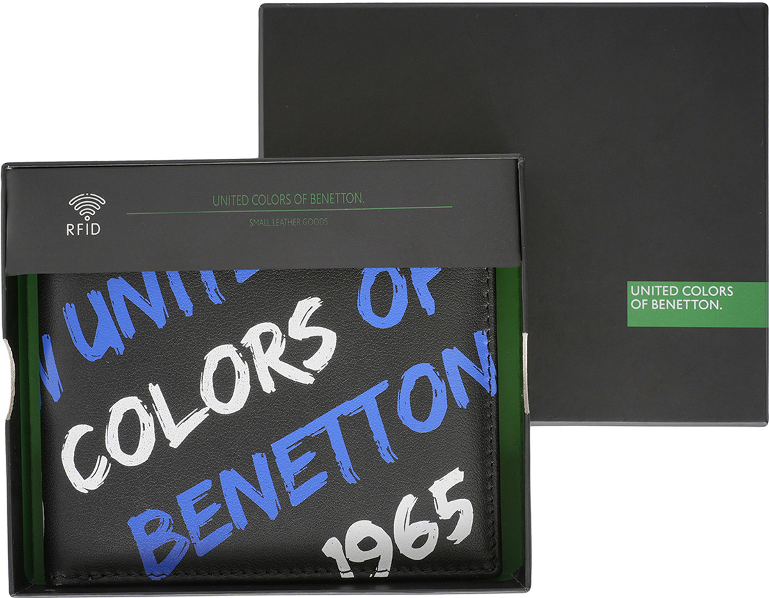Image of United Colors of Benetton Men Casual, Formal Black Genuine Leather Wallet