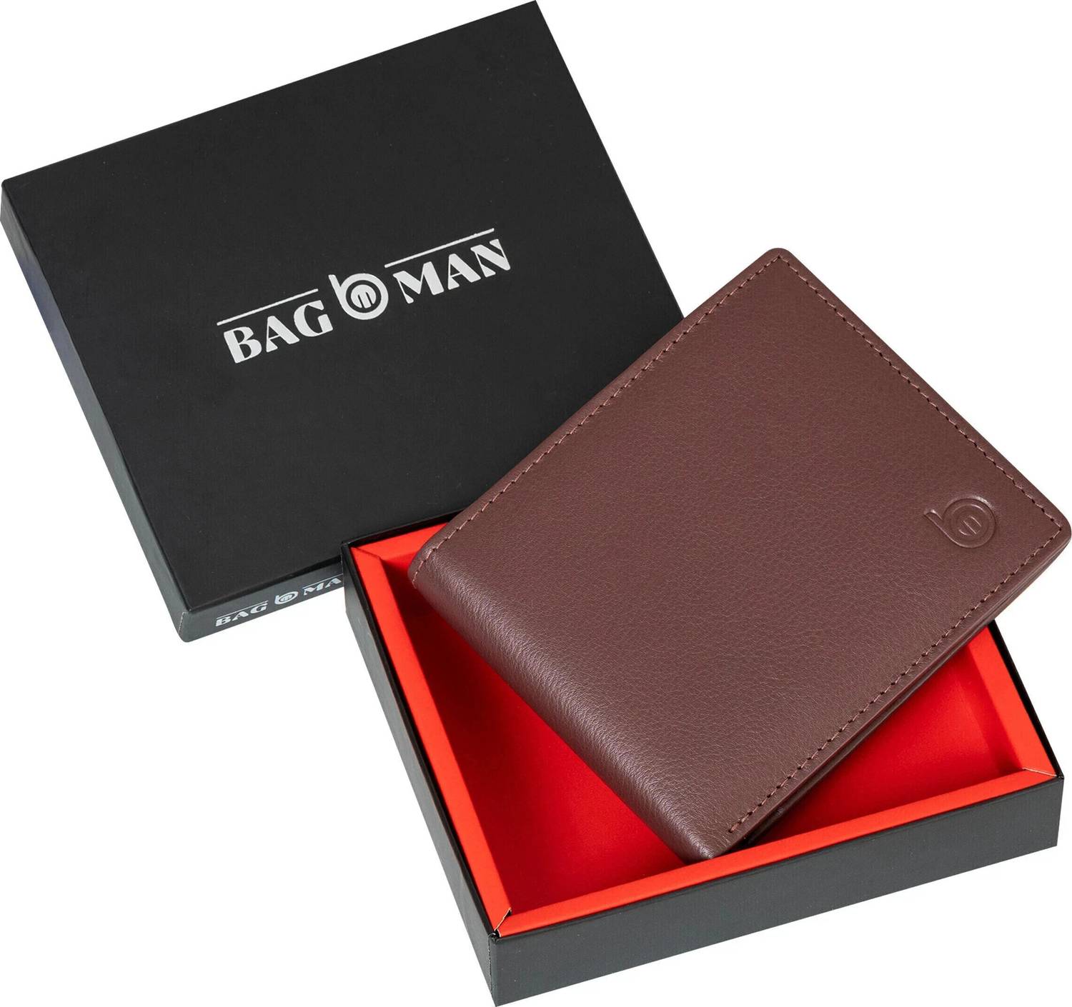 BAGMAN Men Casual Maroon Genuine Leather Wallet