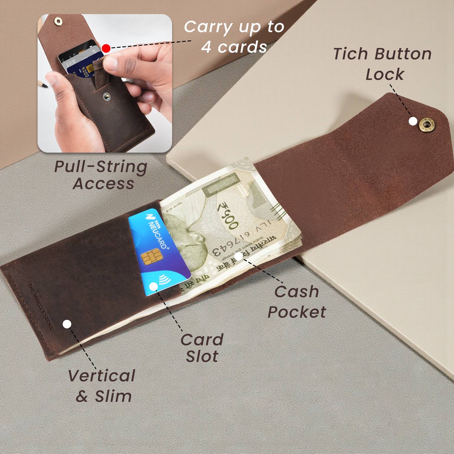 thewalletstore Men Brown Leather Wallet - Image 3