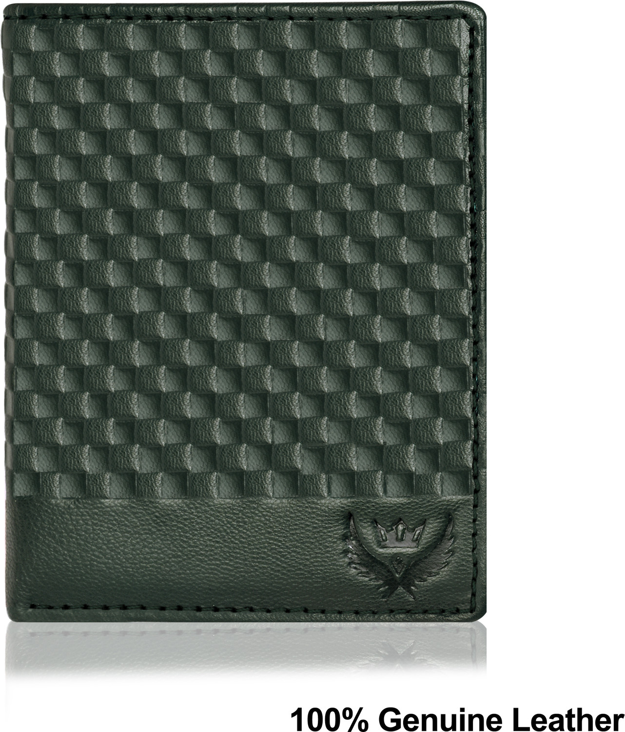 Image of LORENZ Men Casual, Formal Green Genuine Leather Wallet