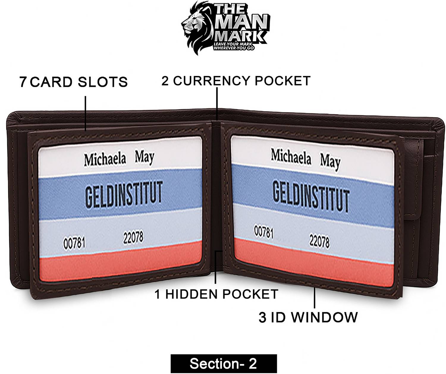 The Man Mark Brown Leather Wallet - Image 3