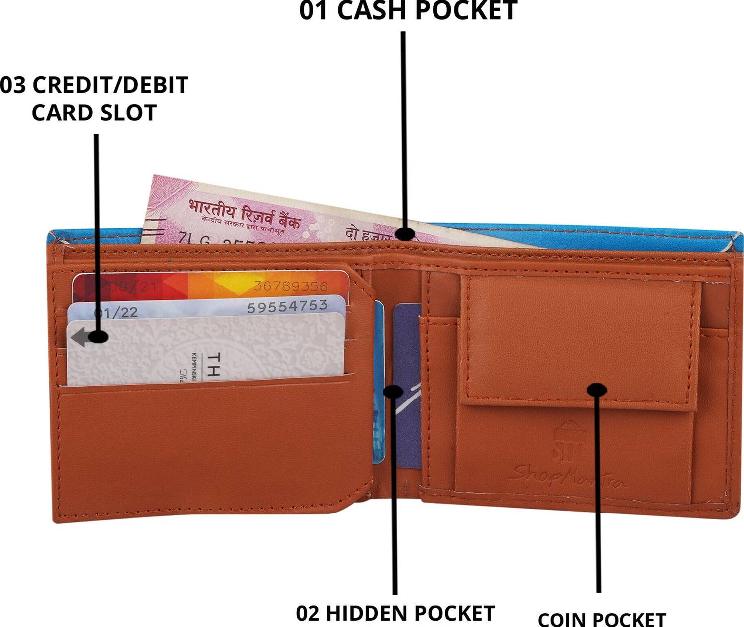 ShopMantra Men Brown Leather Wallet - Image 3