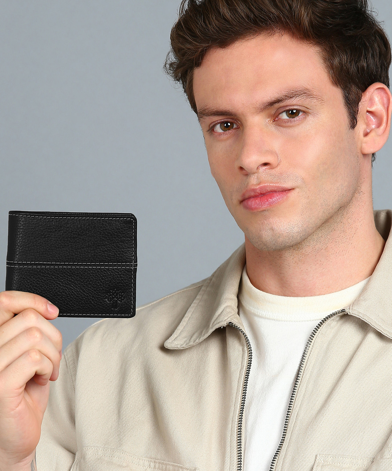 Image of WOODLAND Men Casual Black Genuine Leather Wallet