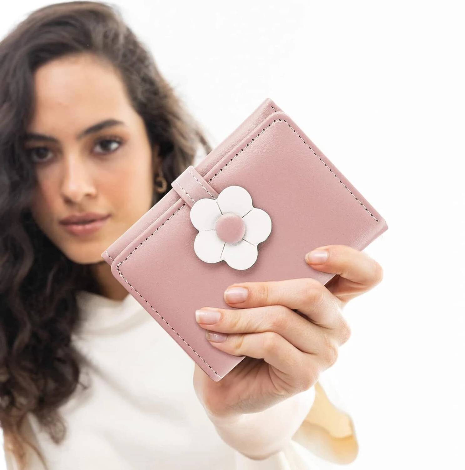 Atrani Girls Casual Pink Genuine Leather Wrist Wallet Black