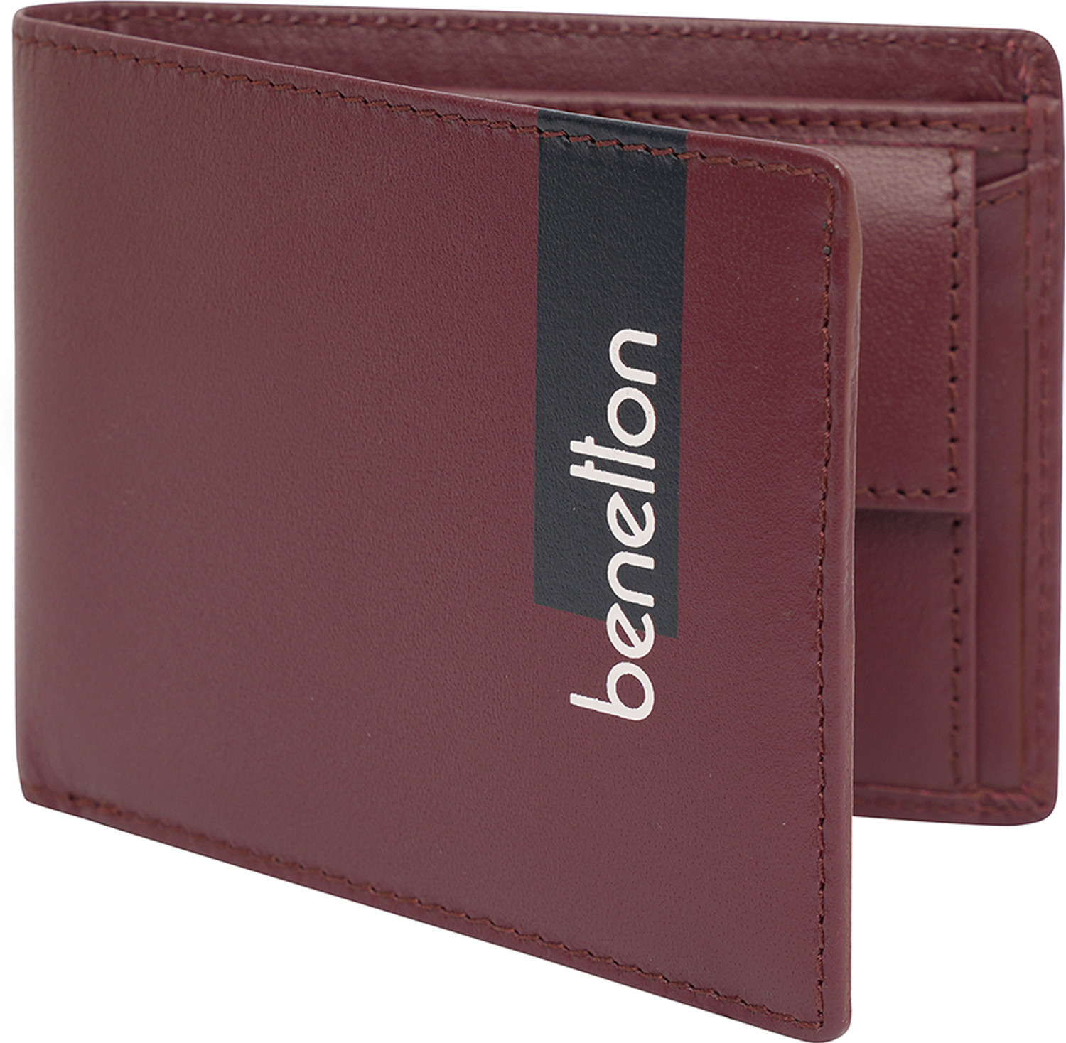 Image of United Colors of Benetton Men Casual Maroon Genuine Leather Wallet