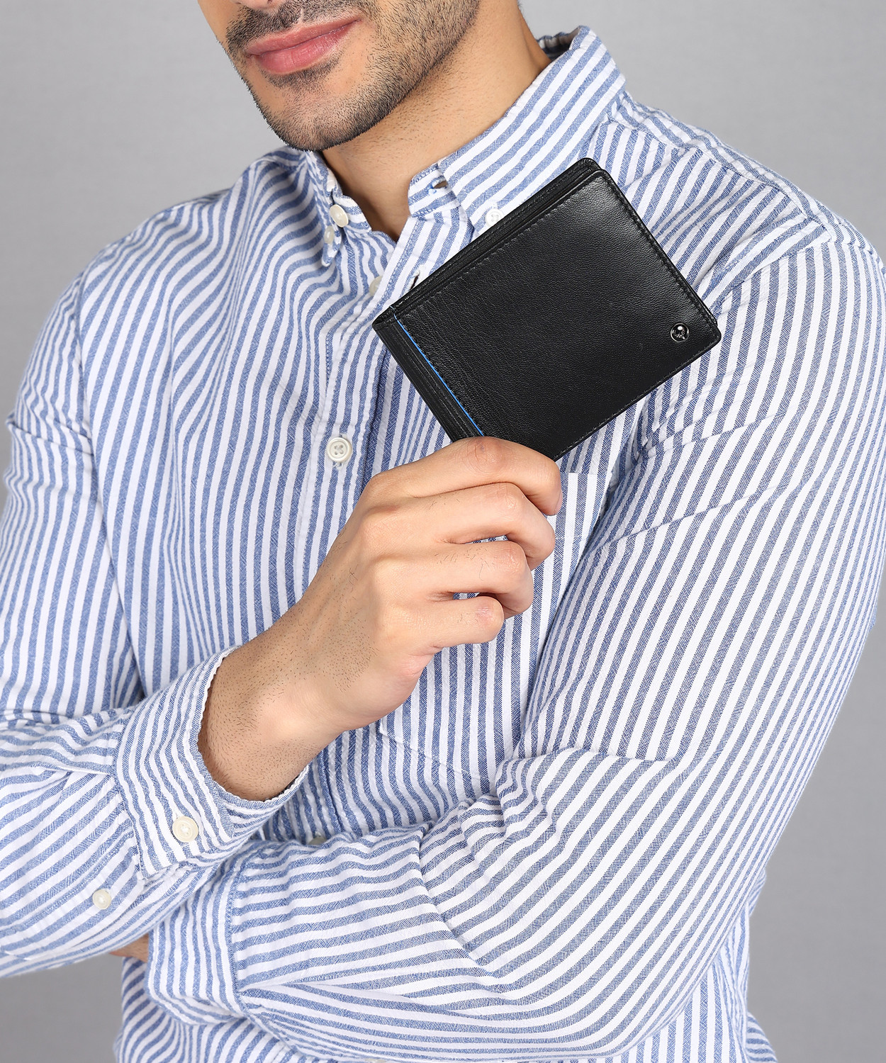 Image of Allen Solly Men Casual Black Genuine Leather Wallet