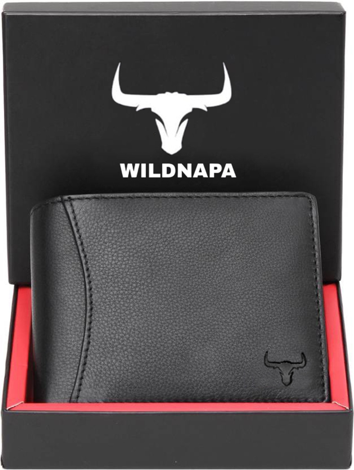 WILD NAPA Men Black Genuine Leather Wallet