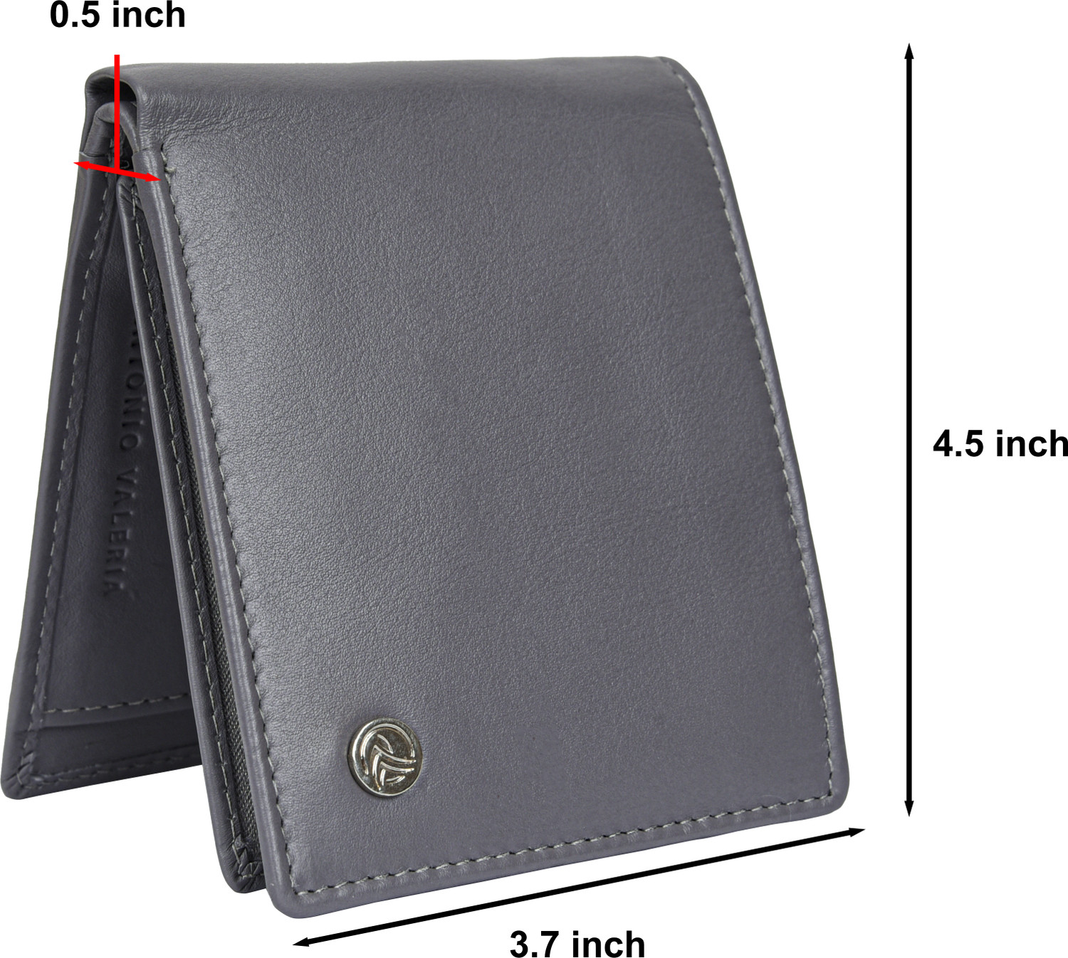 Image of Antonio Valeria Men Casual Grey Genuine Leather Wallet