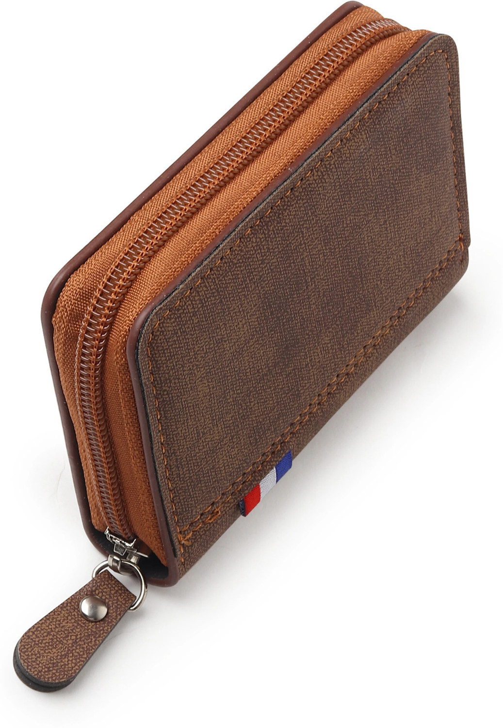Image of HAMITION CADDRE Men & Women Casual Brown Genuine Leather Card Holder