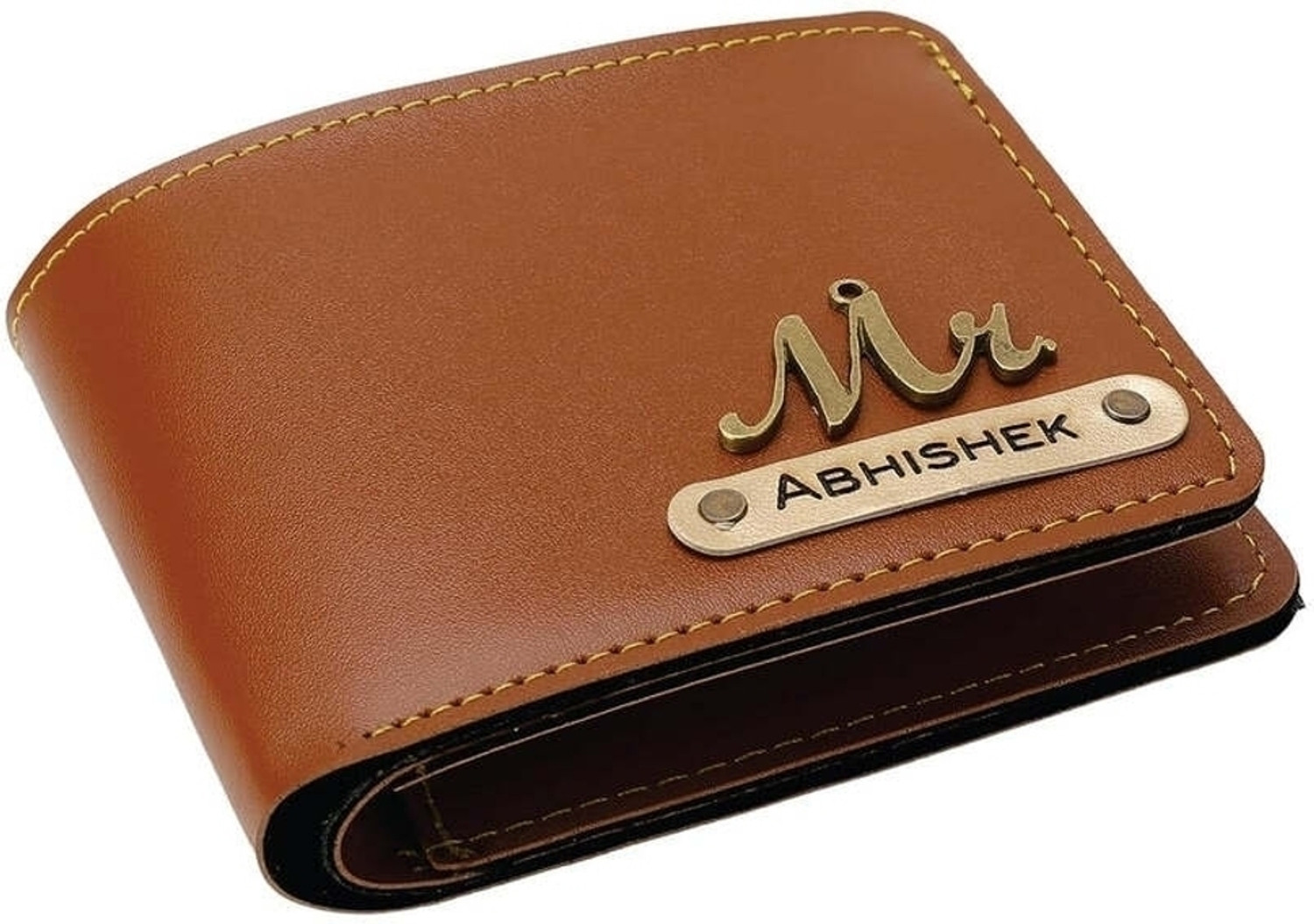 Image of Walletadda Men Casual Tan Genuine Leather Wallet (3 Card Slots)