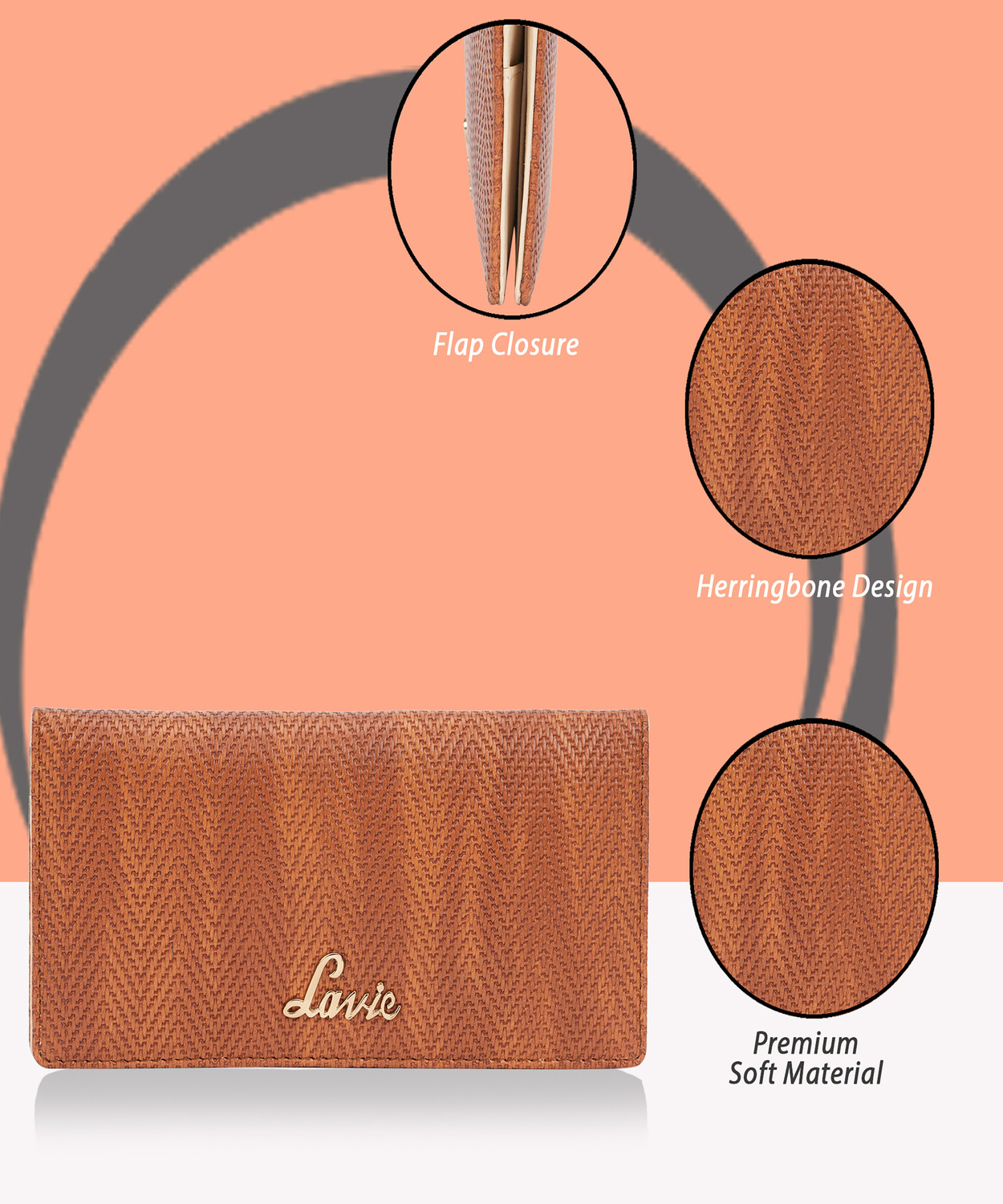 Image of LAVIE Women Casual Tan Artificial Leather Wallet