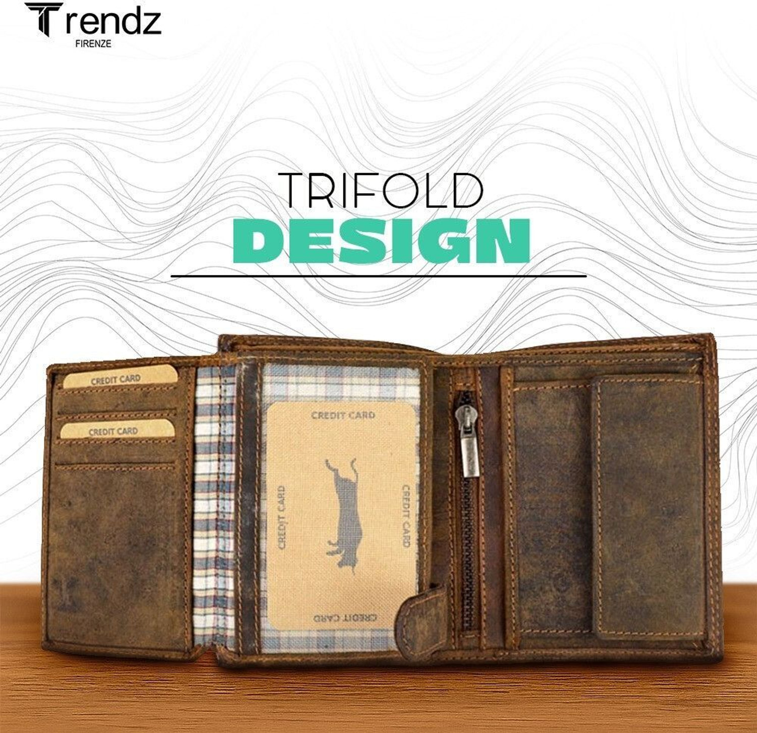 Image of Trendz Firenze Men Trendy Brown Genuine Leather Wallet