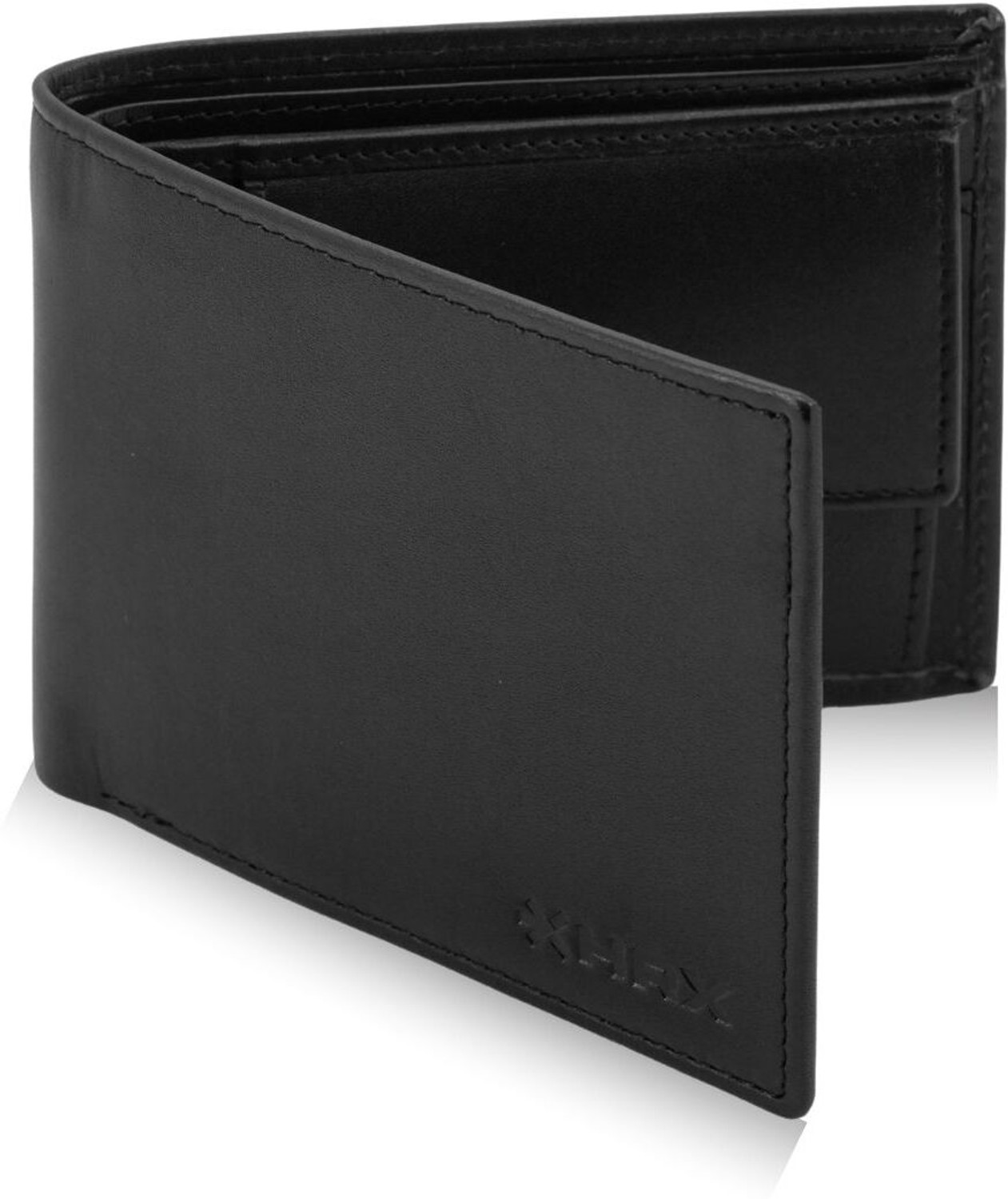 Image of HRX by Hrithik Roshan Men Casual Black Genuine Leather Wallet