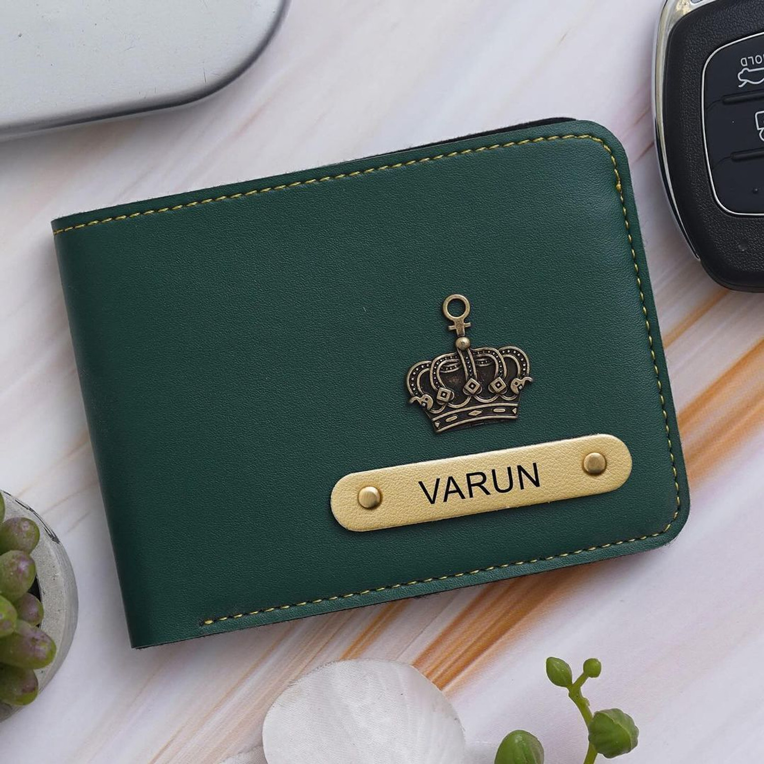 Image of Walletadda Men Casual Green Genuine Leather Wallet