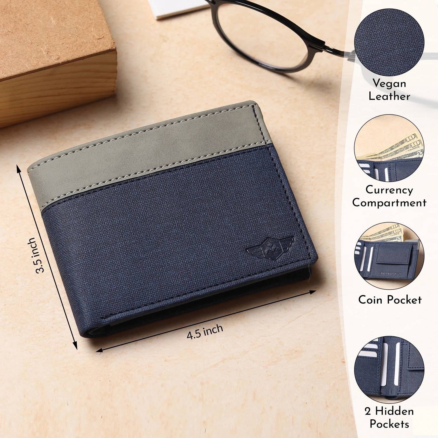 METRONAUT Blue Artificial Leather Wallet - Image 3